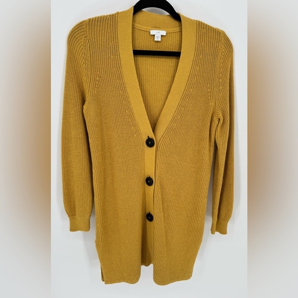 J Jill Women's Oversized Midi Knitted Open Button Front Cardigan Sweater - Picture 3 of 13